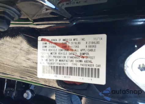 2015 Acura Tlx V6 Advance from USA, damaged, VIN 19UUB3F77FA002477